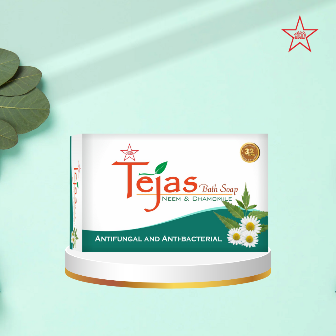 ТЕДЖАС МЫЛО ДЛЯ КОЖИ (НИМ И РОМАШКА) 75 Г (TEJAS SKIN BATH SOAP (NEEM & CHAMOMILE) — 75GMS)