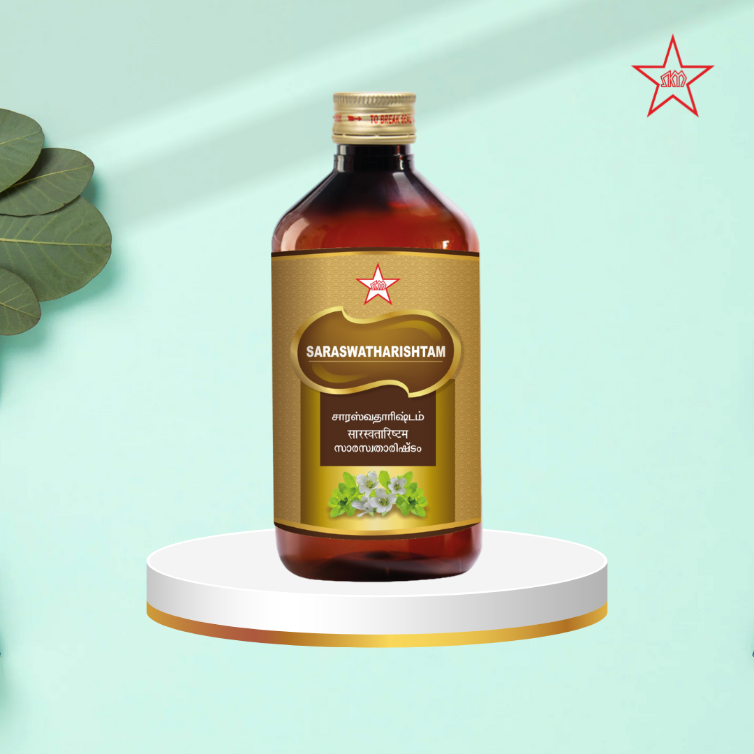 САРАСВАТХАРИШТАМ (С ЗОЛОТОМ) 450 МЛ (SARASWATHARISHTAM (WITH GOLD) — 450ML)
