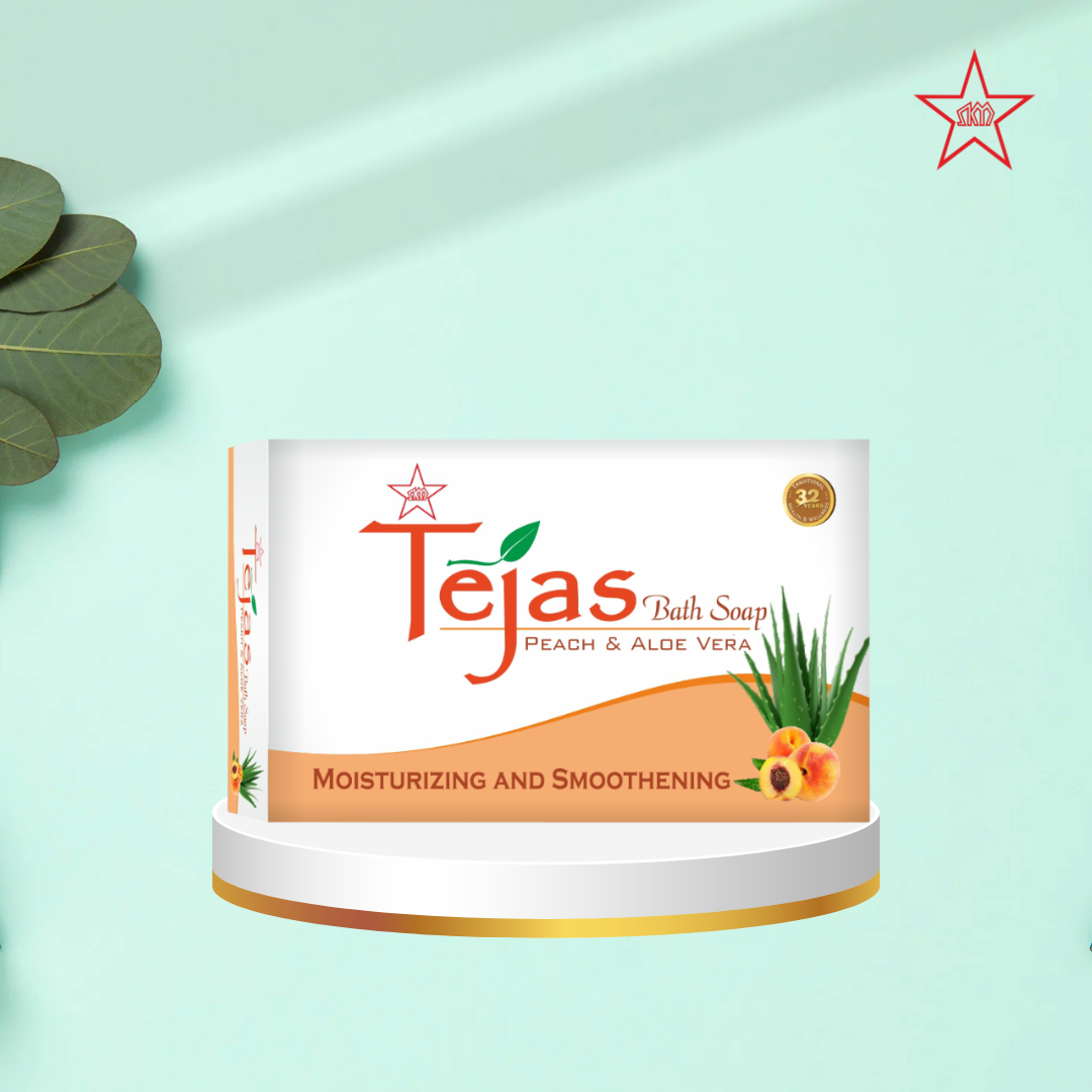 ТЕДЖАС ПРЕМИУМ МЫЛО ДЛЯ ВАННЫ (ПЕРСИК И АЛОЭ ВЕРА) 75 Г (TEJAS PREMIUM BATH SOAP (PEACH & ALOE VERA) — 75GMS)